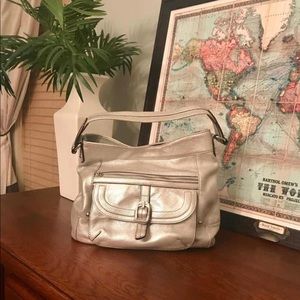 Silver Leather Tignanello purse